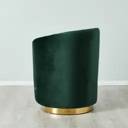 Reina Asymmetrical Pine Green Velvet Chair - Right Apex