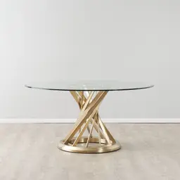 Louisa Brushed Gold Dining Table 