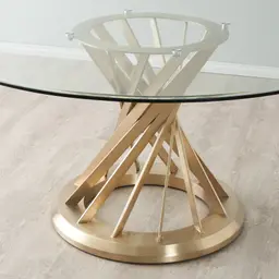Louisa Brushed Gold Dining Table 