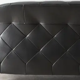 Regal Black Leather 3-Seater Sofa