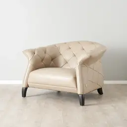 Regal Taupe Leather Single Seat Sofa