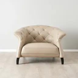 Regal Taupe Leather Single Seat Sofa