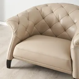 Regal Taupe Leather Single Seat Sofa