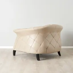 Regal Taupe Leather Single Seat Sofa