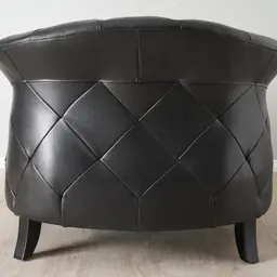 Regal Black Leather Single Seat Sofa