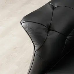 Regal Black Leather Single Seat Sofa