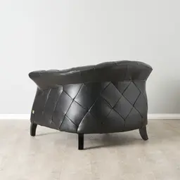 Regal Black Leather Single Seat Sofa