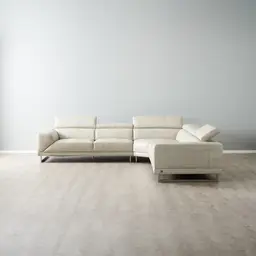 Fortitude II Cream Leather Corner Lounge 