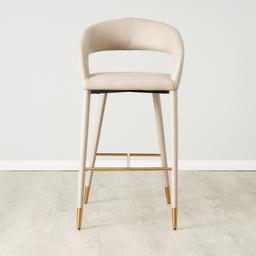 Moulin Sand Beige Vegan Leather 76cm Bar Stool