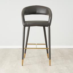 Moulin Smoke Grey Vegan Leather Bar Stool 