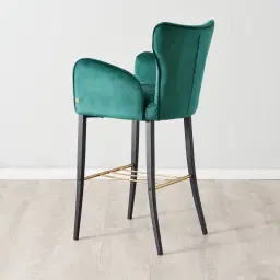 Valerie Peacock Blue Velvet Bar Stool 