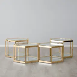 Hexagonal Side Table 35cm - Gold