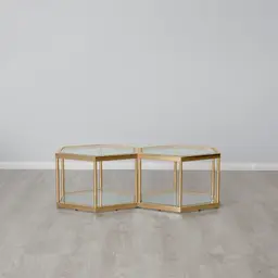 Hexagonal Side Table 35cm - Gold