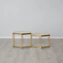 Hexagonal Side Table 40cm - Gold