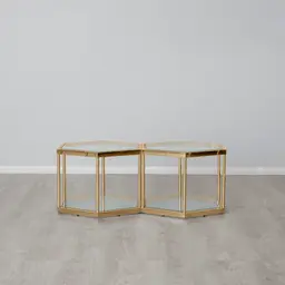 Hexagonal Side Table 40cm - Gold