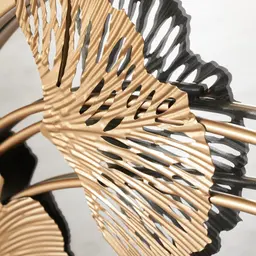 Round Gold Ginkgo Mirror