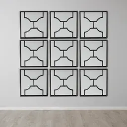Tessellated Black Square Mirror 