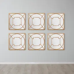 Myrtle Antique Gold Square Mirror 