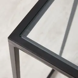 Laila Glass Sideboard - Black Iron Frame