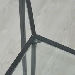 Laila Glass Side Table - Black Iron Frame