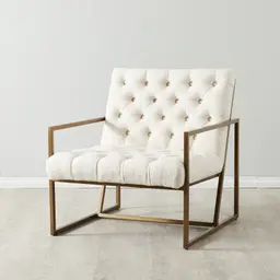 Elliot French Cream Linen Occasional Chair