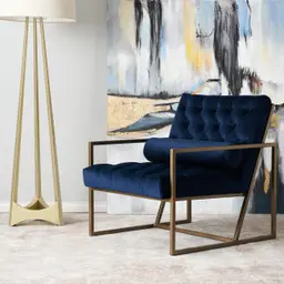 Elliot Navy Blue Velvet Occasional Chair 