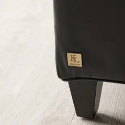 Russell Black Leather 3-Seater Sofa 