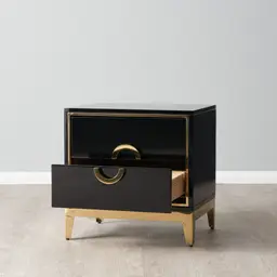 Jacus Black Bedside Table