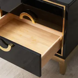 Jacus Black Bedside Table