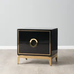Jacus Black Bedside Table