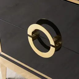 Jacus Black Bedside Table