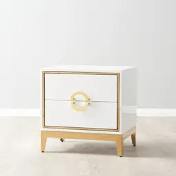Jacus White Bedside Table
