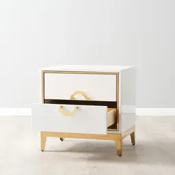 Jacus White Bedside Table