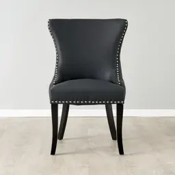Camille II Black Vegan Leather Dining Chair 