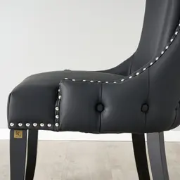 Camille II Black Vegan Leather Dining Chair 