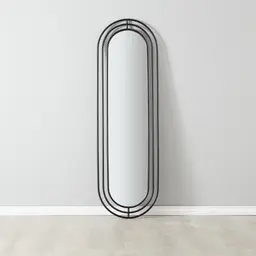 Hippodrome Black Oval Mirror 