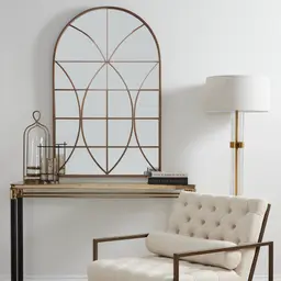 Flavius Arch Mirror -  Brass Colour
