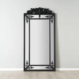 Perry Matte Black Rectangle Mirror 