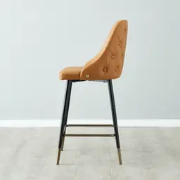 Winston II Autumn Brown Vegan Leather Counter Stool - 64cm