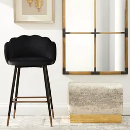 Amber Emerald Velvet Counter Stool - 64cm