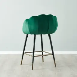 Amber Emerald Velvet Counter Stool - 64cm