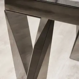 Masa Venato White Marble Dining Table - Black Legs 150cm