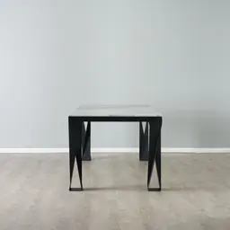 Masa Natural White Marble Dining Table  - Black Legs 150cm