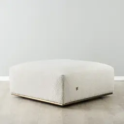 Callie Cream Boucle Ottoman