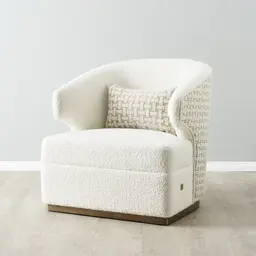 Arlo Light Grey and Vanilla Boucle Occasional Chair