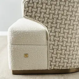 Arlo Light Grey and Vanilla Boucle Occasional Chair