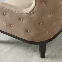 Berdine Beige Velvet Occasional Chair