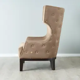 Berdine Beige Velvet Occasional Chair