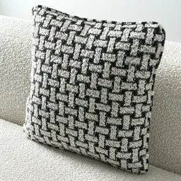Arlo Charcoal and Cream Boucle Cushion