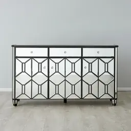 Madeleine Mirror Dining Cabinet - Black Frame